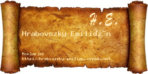 Hrabovszky Emilián névjegykártya